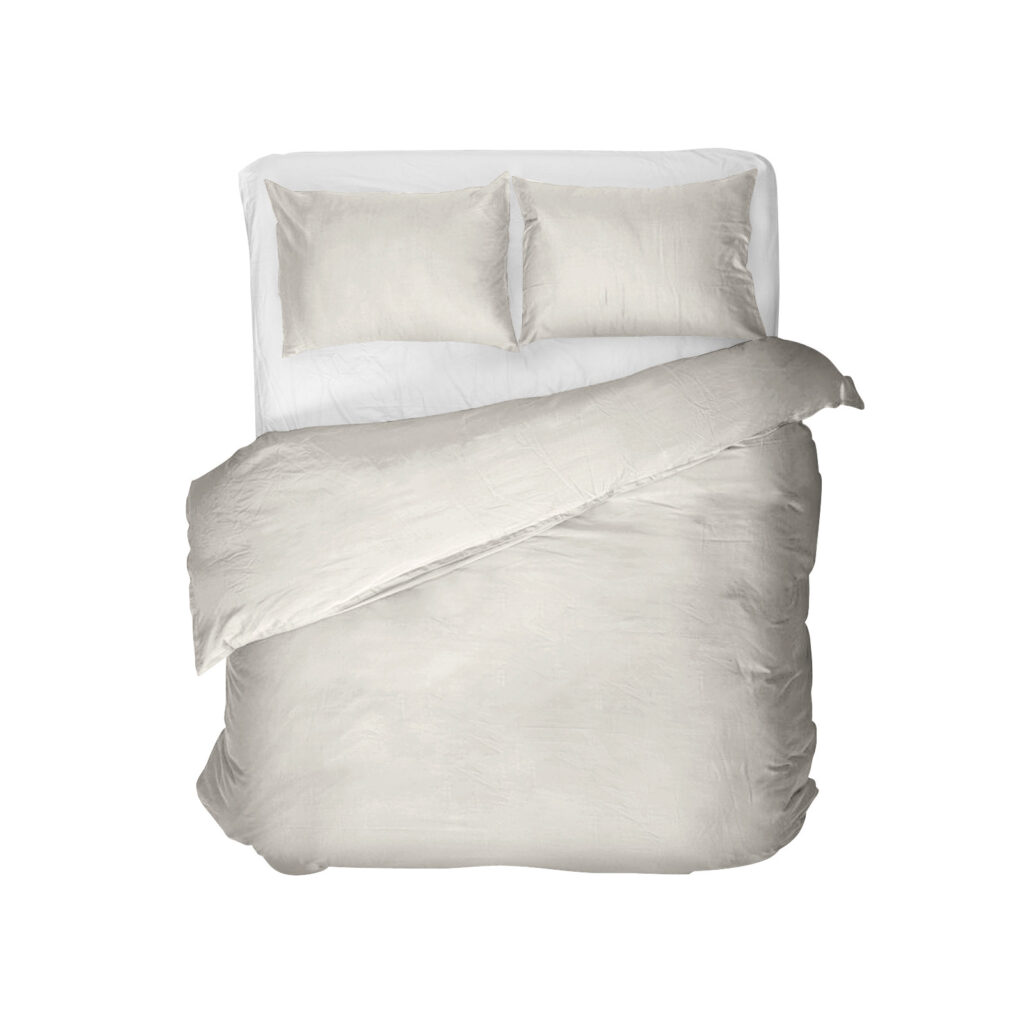 Egyptisch Katoen Uni Dekbedovertrek Creme 240 x 200/260