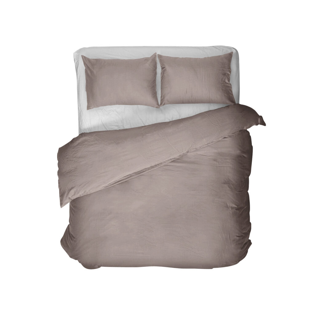 Egyptisch Katoen Uni Dekbedovertrek Taupe 240 x 200/260